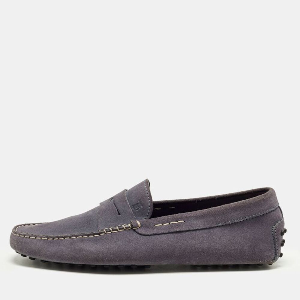 Tod's  Gommino Size 43 Blue Suede Driving Loafers